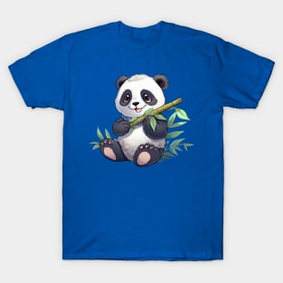 Cute Baby Panda with Bamboo T-Shirt